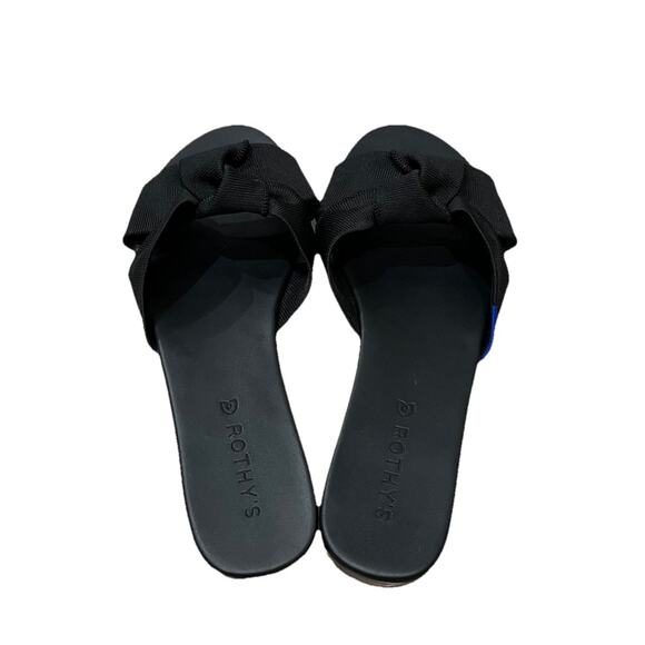 Rothy's Black Bow Slip On Women's Sandals Size 9.5 - Picture 3 of 5